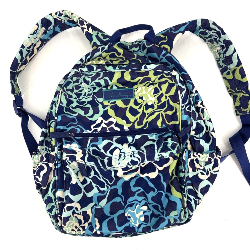 Vera Bradley Large Backpack Retired Katalina Blues Multicolor School‎